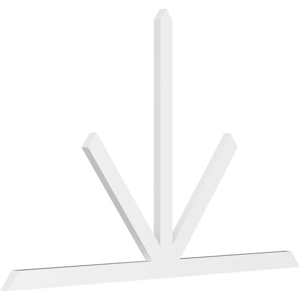 Ekena Millwork Saratoga Architectural Grade PVC Gable Bracket, 96"W x 60"H x 2"D x 4"F, 15/12 Pitch GBP096X60X0204SAR00 - main